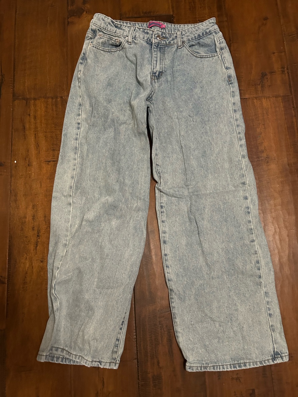 Edikted Relaxed Fit Acid Wash Blue Jeans